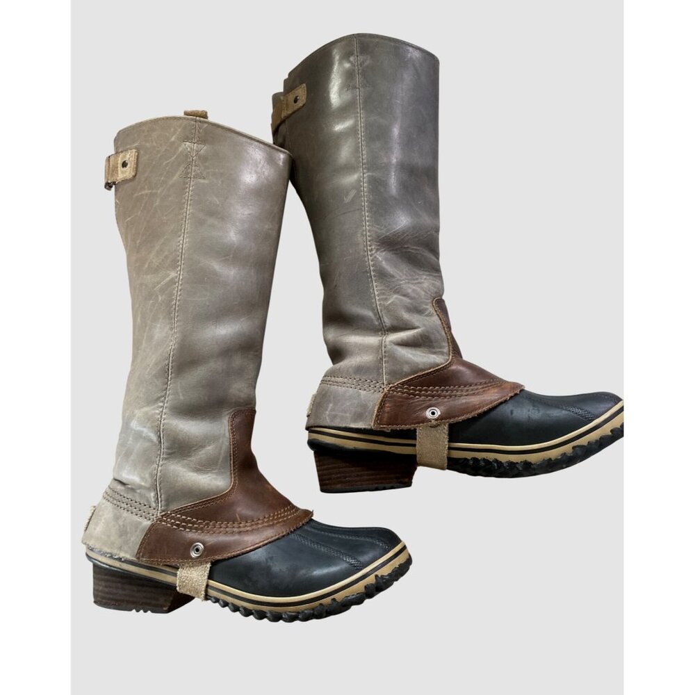 SOREL SLIMPACK Tall 10 Equestrian Riding Boot Shale Gray Waterproof RARE HTF - Picture 7 of 17